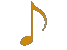 Yellow Spinning Musical Note